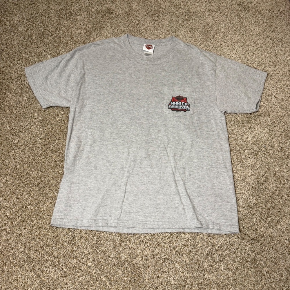 Harley-Davidson Scranton PA Electric City Pocket T-Shirt Mens Large Gray 2011